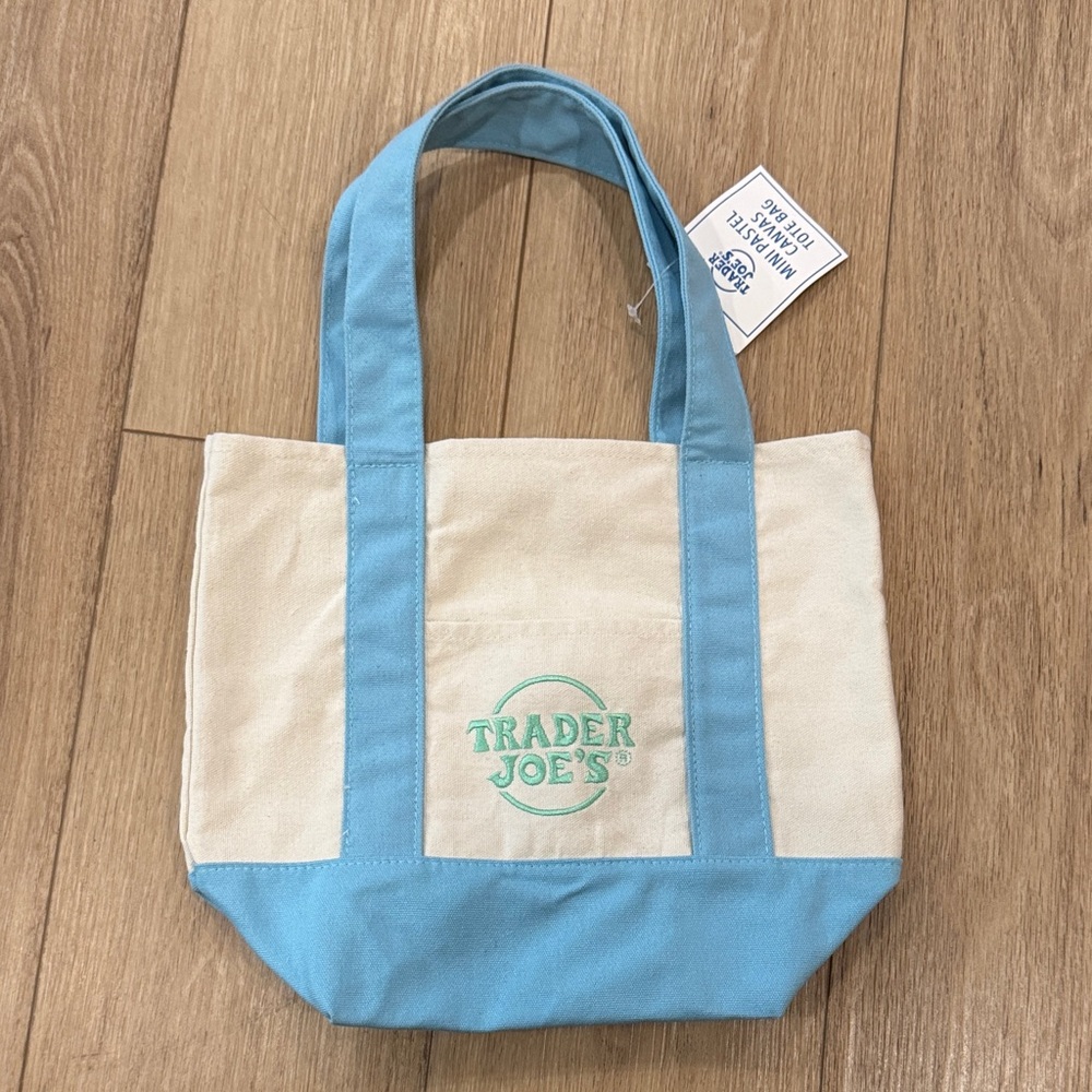 Trader Joe's Mini Pastel Canvas Tote Bag